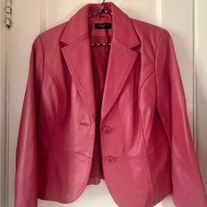 Valerie Stevens Pink Leather Blazer